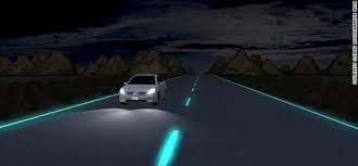 Daan Roosegaarde Glowing Lines Photoluminescent Floor Markings Replacing The Street Lights The Mixture Of Street Light Design The Darkest Road Construction