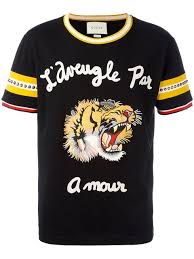 Gucci Tiger Patch Cotton Jersey T Shirt In Black Cotton Jersey Modesens