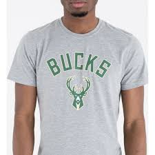 Milwaukee bucks at fiserv forum. New Era Milwaukee Bucks Nba T Shirt Grau Caphunters De