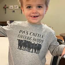 Papa's Daddy's Pawpaw's Mom's Cattle Checking Buddy Custom Daddy's Tshirt  Farm Baby Farm Boy Ranch Baby Custom Pops Pepaws