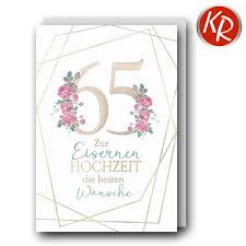 Die eiserne hochzeit wird am 65. Gluckwunschkarte Eiserne Hochzeit 65 Hochzeitstag Faltkarte Kollektion Reuter De