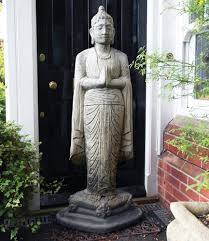 Stone buddha bust statue with base 23 $999. Large Upright Buddha Garden Ornament Amiska