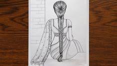 Indian woman and kids suriname. 49 Traditional Indian Girl Drawing Ideas In 2021 Girl Drawing Drawings Art Drawings Sketches Creative