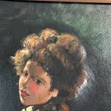 Portrait of a Lady Oil Painting In Original Frame 1950