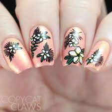 A Soft And Sweet Plumeria Manicure By Copycatclaws Makes The Weekend Feel Like A Mini Vacation Copyca Hawaiian Flower Nails Flower Nails Nails