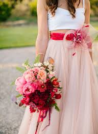Find the right flowers for your spring wedding in this gorgeous collection of bridal bouquets and floral centerpieces. Coral Rose Gold Wedding Inspiration