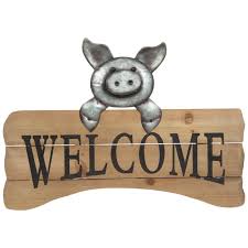 You'll be able to create one during checkout. Welcome Pig Metal Wall Decor Hobby Lobby 1815950