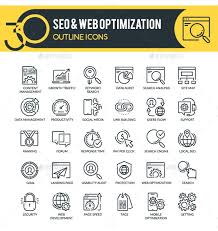 Seo And Web Optimization Outline Icons Optimization Outline Web Design