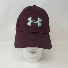 Hurley Under Armour Maroon White Logo Ball Cap Truckers Hat Size L Xl Underarmour Truckerhat Casual Ball Cap Hat Sizes Hats