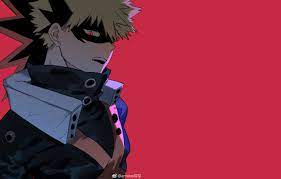 Maybe you would like to learn more about one of these? Wallpaper Look Mask Guy Red Background My Hero Academia Boku No Hero Academy Bakugou Katsuki My Hero Academy Bakuga Katsuki Images For Desktop Section Syonen Download