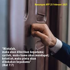 Aug 07, 2021 · doa2 harian pada masa prapaska 2021 / ibadat jalan salib pendalaman iman minggu 1 masa prapaskah 2021 lingkungan fransiskus asisi 5 gereja santo albertus. Renungan App Tanggal 25 Februari 2021 Vikaris Episkopalis