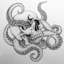 Art Blackandwhite Black White Skull Octopus Synyster Art Collective Black And White Sketch Art Tattoo Octopus Tattoo Design Octopus Tattoos Tentacle Art