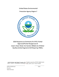 United States Environmental Protection Agency Region 7 2024 Response to  Comments for EPA's Partial Approval/Partial Disappro
