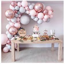 Balloon party garlands are made by stringing balloons together with a piece of string or yarn. Party Balloon Garland Kit Rose Gold Pink Flower Walls Tasmania
