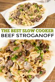 Easy Crock Pot Beef Stroganoff Recipe Simple Slow Cooker Meal Recipe In 2020 Crockpot Recipes Beef Beef Stroganoff Easy Beef Stroganoff Crockpot