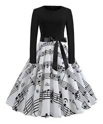 Maybe you would like to learn more about one of these? Sucrefas Women S Casual Dresses Black White Black White Musical Notes Long Sleeve A Line Dress Women Yahoo Shopping