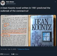 The eyes of darkness is a thriller novel by american writer dean koontz released in 1981. Was Coronavirus Predicted In A 1981 Dean Koontz Novel Snopes Com