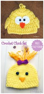 The hat is designed to allow the ribbing to be turned up, so the legs should be attached on the main body of the hat so the attachments cannot be seen if the ribbing is folded up. Baby Chick Hat Free Crochet Patterns Baby Easter Gifts Crochet Free Patterns Diy How To