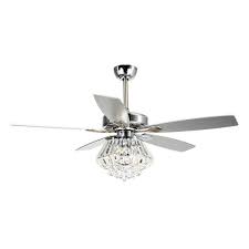 Nutcrust retractable crystal ceiling fan, 3 light change led silent fan chandelier with remote control, modern invisible ceiling fan with light 36w (42 inch, rose gold) 4.4 out of 5 stars. Parrot Uncle Zuniga 52 In Indoor Chrome Downrod Mount Crystal Chandelier Ceiling Fan With Light And Remote Control F6222a110v The Home Depot