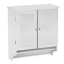 4.5 out of 5 stars. White Bathroom Wall Cabinet With Storage Shelf And Towel Bar Q C Home