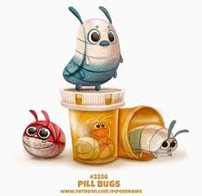Daily Paint 2256 Pill Bugs By Https Www Deviantart Com Cryptid Creations On Deviantart Animal Drawings Cute Cartoon Drawings Funny Drawings