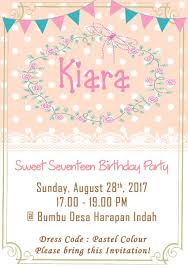 Maybe you would like to learn more about one of these? Jual Kartu Undangan Ulang Tahun Invitation Card Sweet Seventeen Pink02 Di Lapak Smiley Kids Bukalapak