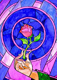Enchanted Rose Stained Glass Stainedglasstattoo Disney Stained Glass Disney Wallpaper Disney Beauty And The Beast
