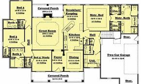 The house plan's layout includes: Simple 4 Bedroom House Plan Placement House Plans