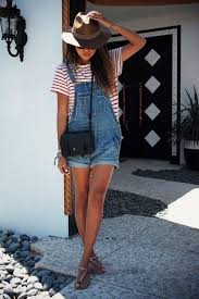 Black And White Striped Overalls Shorts 12 Cute Ways To Style Overalls This Summer Fashion Summer Fashion Clothes