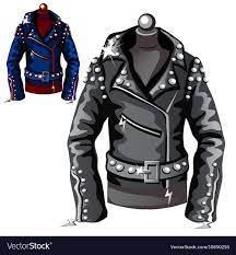Black Leather Biker Jacket Royalty Free Vector Image Black Leather Biker Jacket Biker Jacket Brown Winter Coat