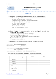 Exercices de conjugaison au cm1 faits par une institutrice. Grammaire Conjugaison Synthese Le Futur Simple