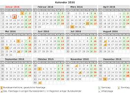 Jahreskalender 2021 mit feiertagen und kalenderwochen (kw) in 19 varianten, a4, hoch & quer. Kalender 2016 Zum Ausdrucken Kostenlos