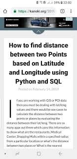 Replicate Google Maps Distance Using Python Lat Long Longitude You Must