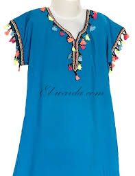 Costumes danse orientale professionnels en promo. Robe Orientale Enfant A Pompons Multicolore El Warda Com