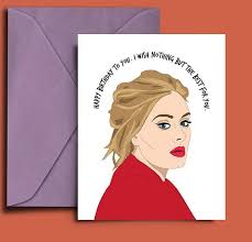 Printable Funny Birthday Cards For Women Adele Birthday Card Printable Etsy Birthday Card Printable Funny Birthday Cards Birthday Cards