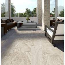 Shop Style Selections Geneseo Beige Glazed Porcelain Indoor Outdoor Floor Tile Common 12 In X 24 In Actual Porcelain Flooring Porcelain Tile Groutless Tile