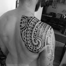 Since, these tattoos have a bold display they catch attention very easily. 80 Tribal Shoulder Tattoos For Men Masculine Design Ideas