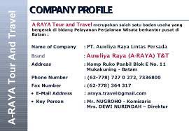 Kami beri apa yang majikan mahu. Contoh Company Profile Tour N Travel Fontoh