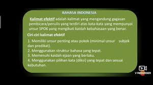 Kata Baku Dan Kalimat Efektif Dalam Teks Eksplanasi Bdr Kelas 6 Sd Osnipa