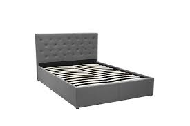 Bed frame with storage/headboard with storage compartmentwe have clear requirements for all the wood we use, including a ban on illegally harvested my husband also had to put grey tape which is very noticeable just to try and calm me down. Queen Fabric Gas Lift Bed Frame With Headboard Dark Grey Kogan Com