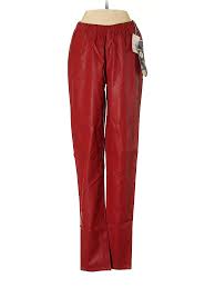 Details About Dg 2 By Diane Gilman Women Red Faux Leather Pants Sm Tall