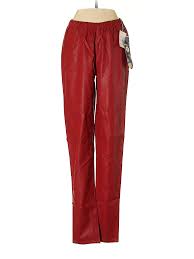 details about dg 2 by diane gilman women red faux leather pants sm tall