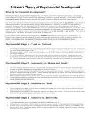 Advanced General Psychology Chart Eriksons Psychosocial