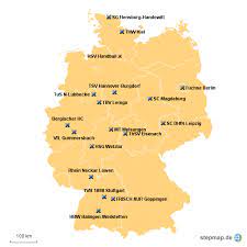 Rote karte für fabian böhm sorgt für diskussionen. Stepmap Dkb Handball Bundesliga 2015 16 Landkarte Fur Deutschland