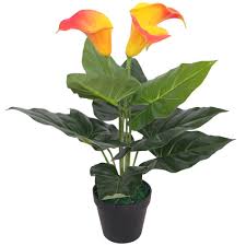 Check spelling or type a new query. Vidaxl Calla Lily Pianta Artificiale Con Vaso 45 Cm Rosso E Giallo Rosso