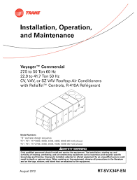 So 1 kilowatt = 10 3 watts. Trane Voyager Cv Installation And Maintenance Manual Pdf Download Manualslib