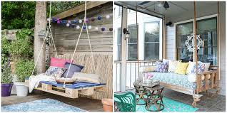 Read on to find out how to make six outdoor projects, including a bird seed wreath, personalized stepping stones, a wooden potting bench, and a patio planter. Outdoor Swing Diys How To Make An Patio Swing