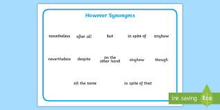 We would like to show you a description here but the site won't allow us. Another Word For However Synonyms