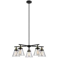 Globe Electric 65617 Shae 5 Light Vintage Edison Chandelier