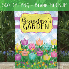 Personalized Tulip Garden Flag Digital File For Sublimation Of Love And Shiplap